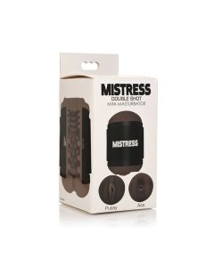 Curve Toys Mistress Double Shot Mini Masturbator Pussy & Ass - Dark